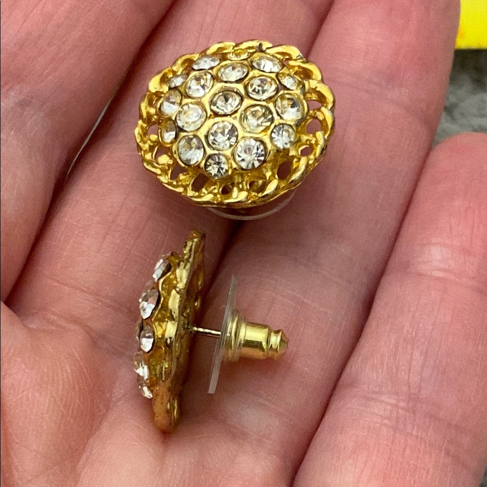 Vintage Gold & Rhinestone Earrings Bloomingdale’s.